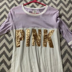 Pink baseball tee Small